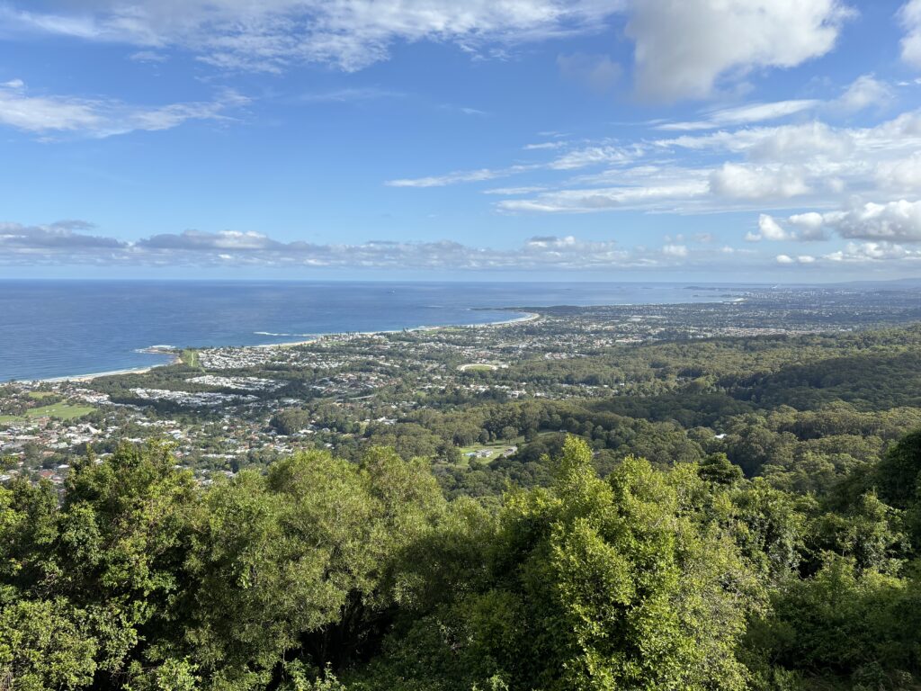 Wide view of Wollongong from high up.